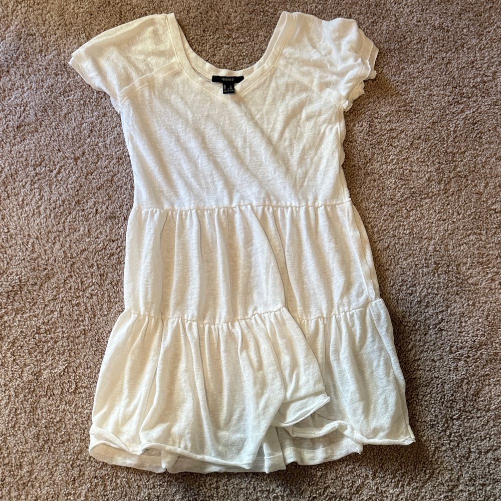 Forever 21 White Tiered Dress